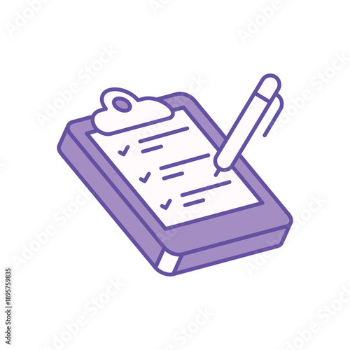 Clipboard icon clean and modern vector illustration
