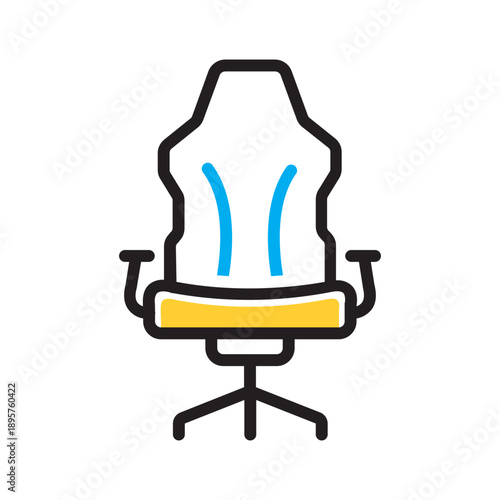 Vector multi color icon for Gaming chair