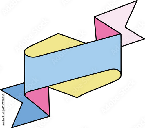 Poster featuring folded gold foil ribbon refined luxury style