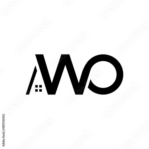 initial letter WO real estate monogram logo
