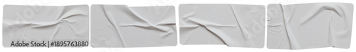 Φωτογραφία photographs of various wrinkled white paper pieces, some appearing as tape, isolated on a transparent background