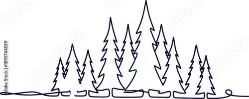 Evergreen Forest Landscape Silhouette