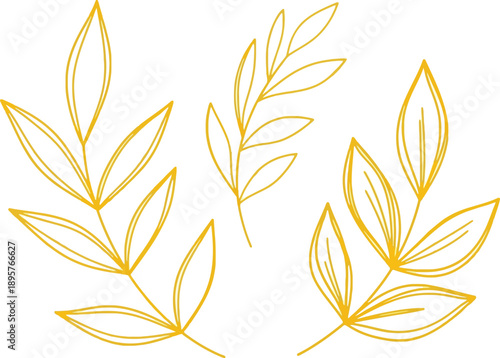 Golden Leaf Outlines