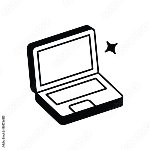 Laptop icon clean and modern vector illustration