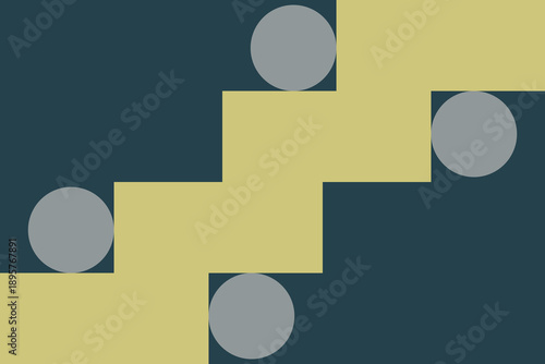 Muted abstract stepped geometric background with circles