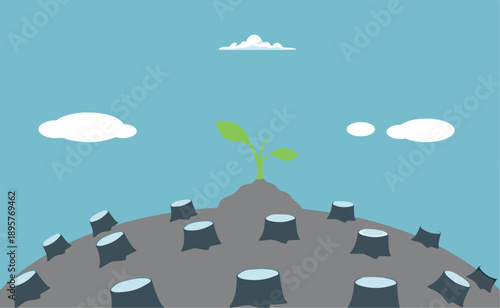 Deforestation and Forest Regeneration Concept