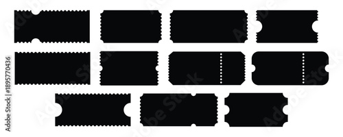 Template tickets. Collection of vintage grunge tickets and coupons vector illustration. Set of tickets.