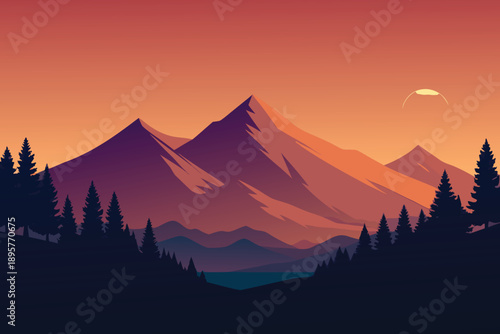 Sunrise and Sunset Over Mountain Peaks