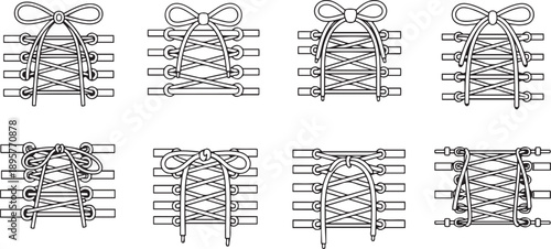 Corset lacing techniques black and white line fashion