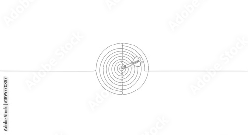 Abstract concentric elliptical rings emanating from a central point creating a sense of depth and focus on a clean white background