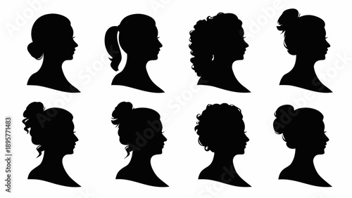 Diverse group of women in elegant silhouettes facing right