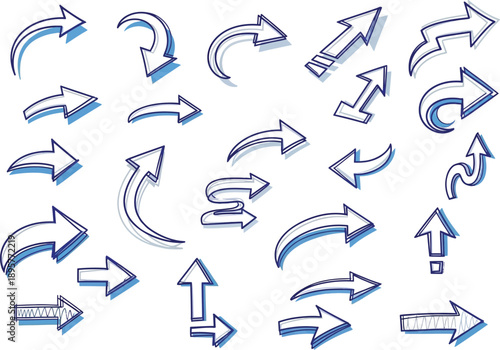 Blue Arrows Pointing in Different Directions