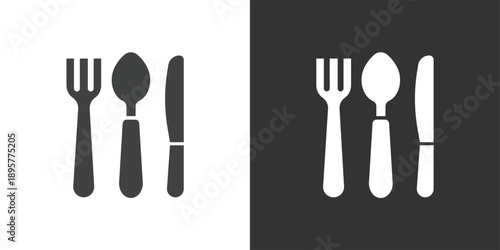 Cutlery Set icon. Solid glyph series icon