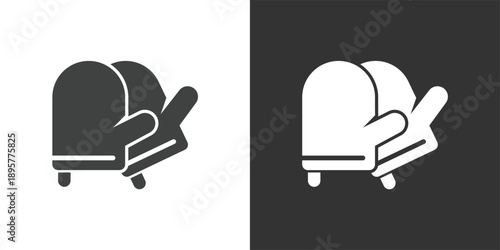 Oven Mitts icon. Solid glyph series icon