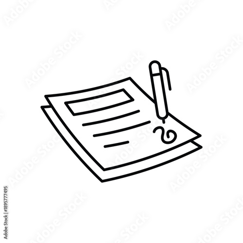 Contract icon clean and modern vector illustration