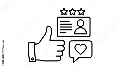 Thumbs up icon represents positive customer feedback social media reputation management rating