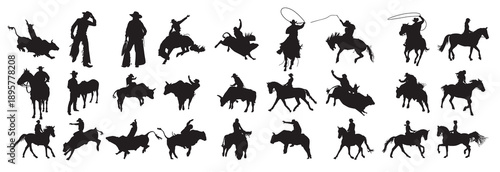 cowboy silhouette set