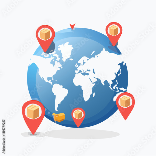 Global Logistics and Delivery Network with Pinpoint Locations.