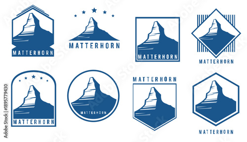 matterhorn vintage logo vector