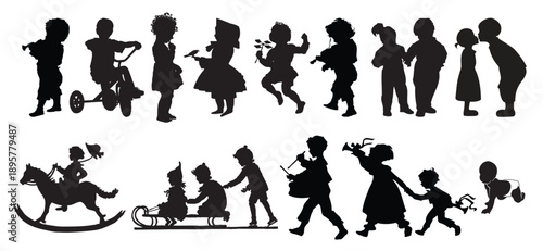 children silhouettes