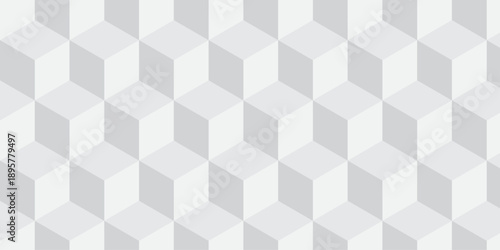 abstract white creative cubes decoration triangle wall and wallpaper textile vector square tile, mosaic endless repeat hexagon block texture background.