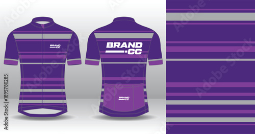 Professional cycling jersey template with modern geometric style for activewear