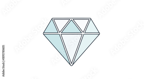 Elegant Diamond Icon Illustration on White