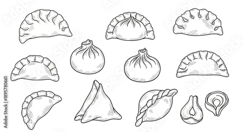 Dumpling Variety Sketch Set