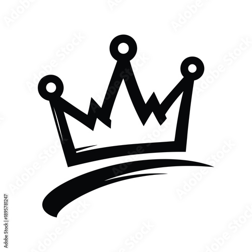 A simple black crown icon with a curved line underneath