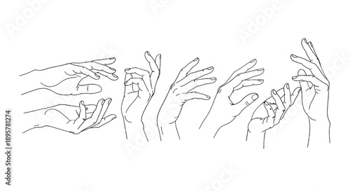 Line drawings of various hand gestures and positions.