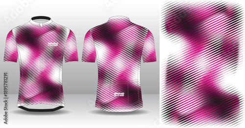 Professional cycling jersey template with modern geometric style for activewear