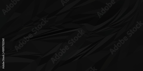 Abstract black parchment wrapping crumpled paper texture. creased page wrinkle retro rough distressed damage paper texture background.