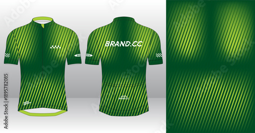 Professional cycling jersey template with modern geometric style for activewear