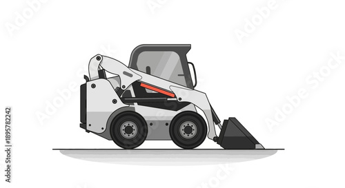 Compact Loader Machine Illustration For Construction And Agriculture Projects