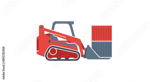 Compact Loader Moving Shipping Containers Industrial Logistics Simplified