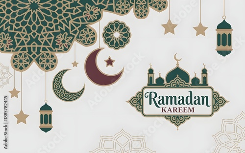 Ramadan kareem traditional muslim festival islamic background design