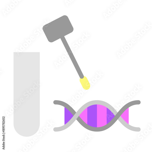 DNA Swab Vector Flat Icon Design