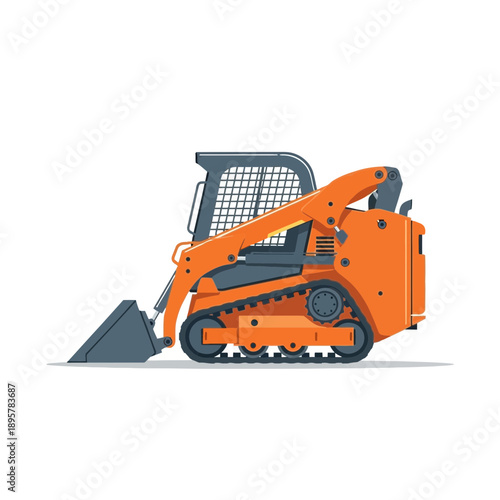 Compact Orange Track Loader Ready For Construction Projects And Demolition Work