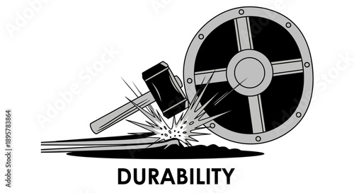 Durability concept with hammer hitting shield