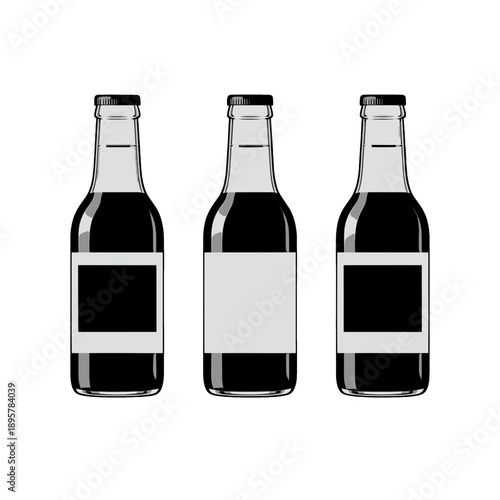 Three Beer Bottles Vector Icon