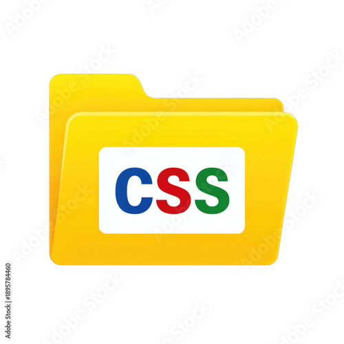 Yellow folder app icon with CSS text.