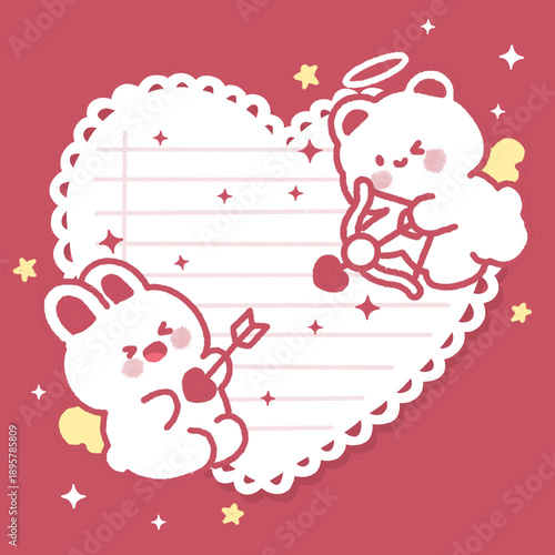 Valentine’s day cupid rabbit couple cute