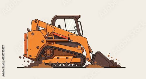 Compact Track Loader Digging Earth Construction Vehicle Graphic