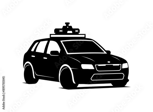 Modern Black Taxi Cab Vector Design