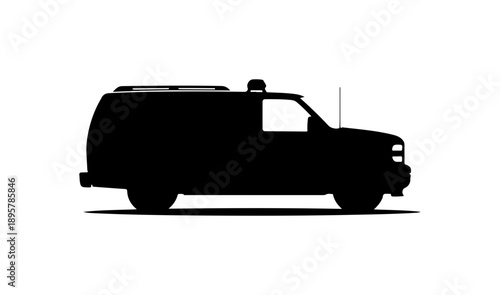 Minimalist Black Van Vector Design