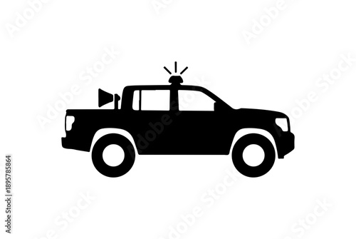 Minimalist Black Police Vehicle SVG Design