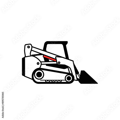 Compact Track Loader Equipment Vector Graphic For Construction And Industry Uses