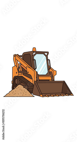 Compact Track Loader Moving Earth For Construction Projects And Landscaping Tasks