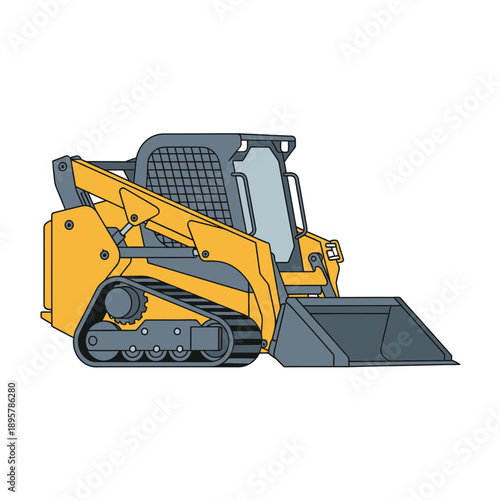 Compact Track Loader Vector Graphic For Construction And Industry Needs