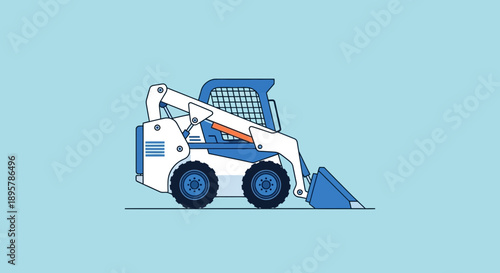 Compact Utility Loader Machine Minimalist Design Illustration